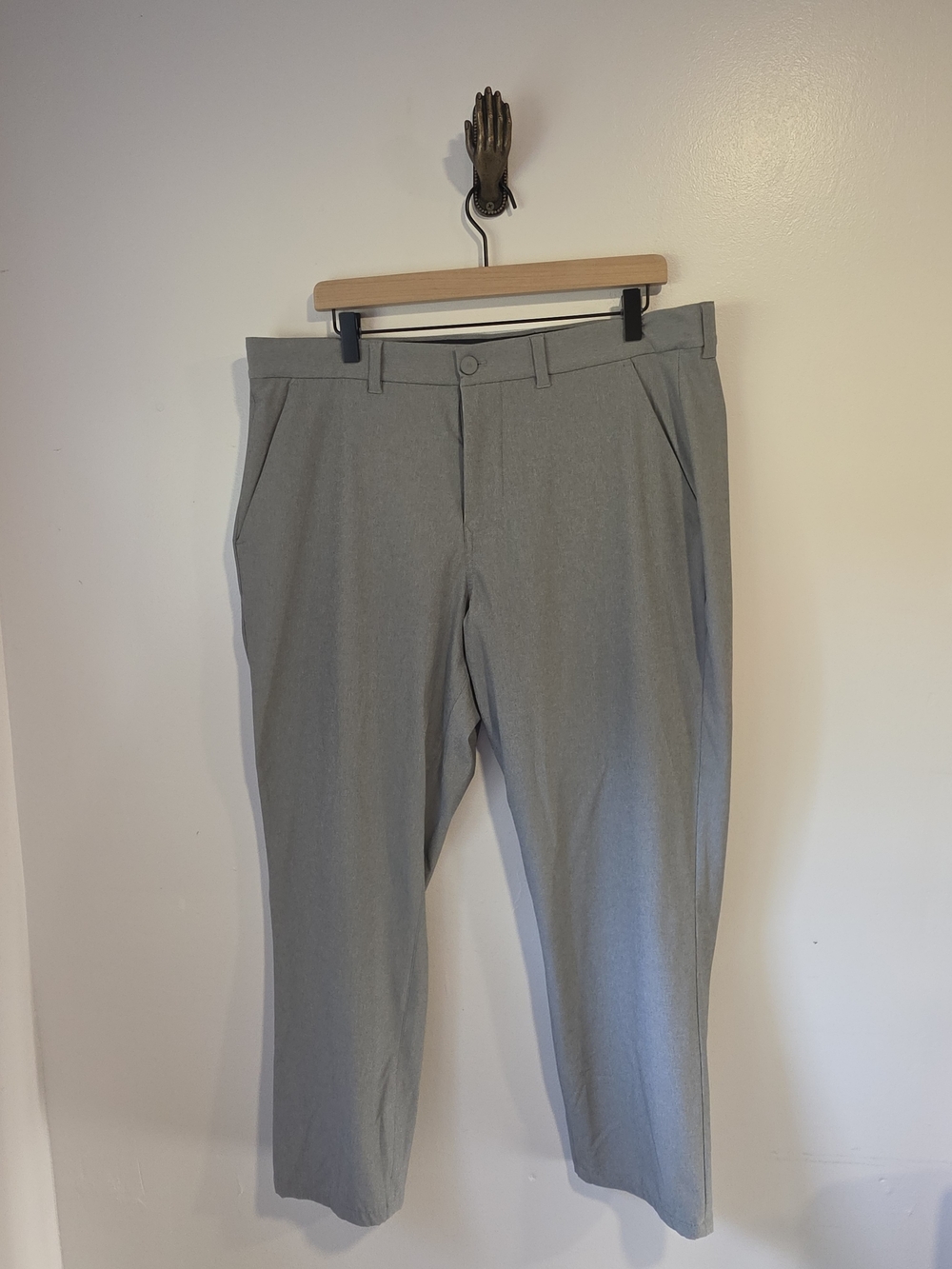 Mizzen+Main Light Gray Straight Leg Tailored Men's Dress Pants Size 36x32